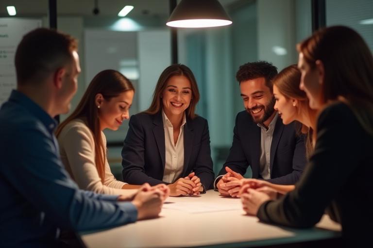 무쇠 의지 팀원들이 회의 중인 모습